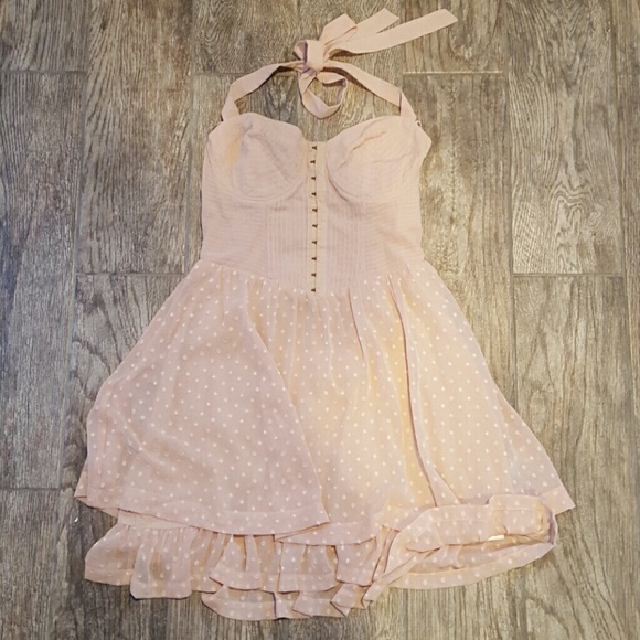 Blush halter bustier dress