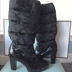 Coach high heeled rain boots