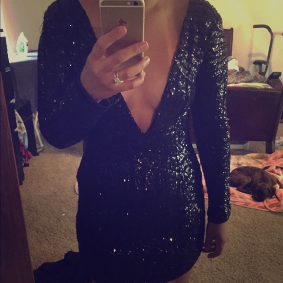 Black sequin dress