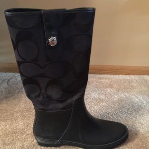 Black COACH Rain Boots