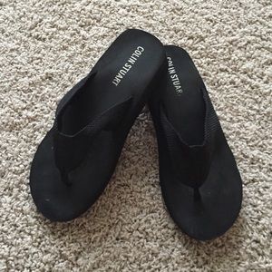 Colin Stuart black wedge sandals