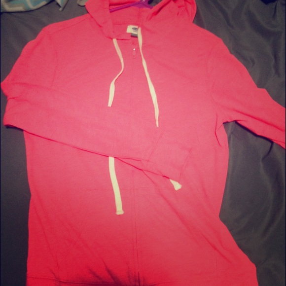 Coral zip up hoodie