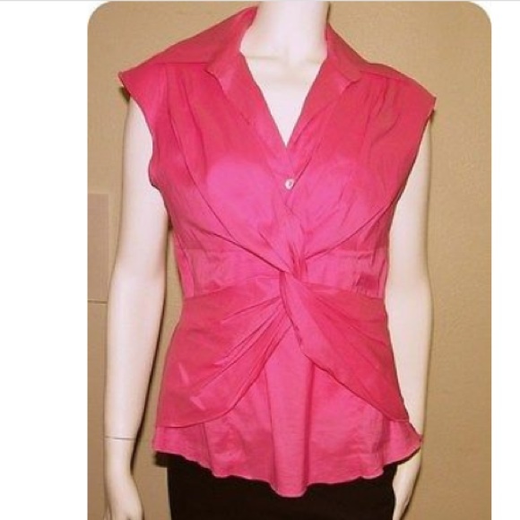 NEW Career Layering Warm Pink Twisted Blouse