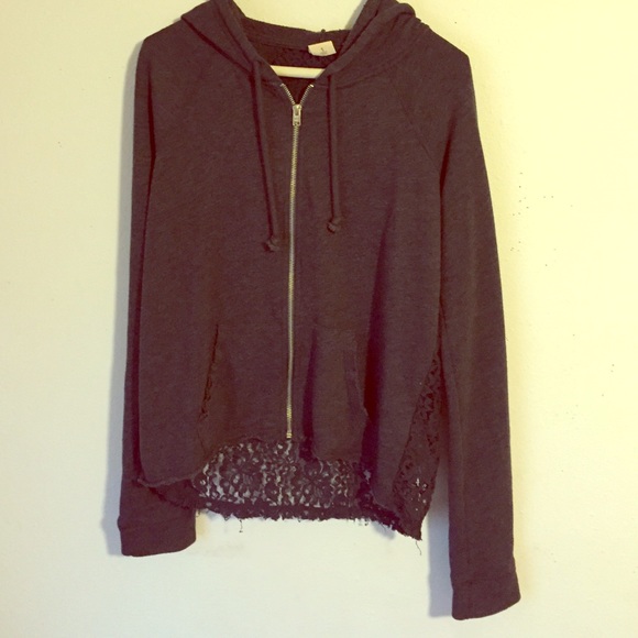 Blue-Grey Hollister Sweater w/ Lace Back