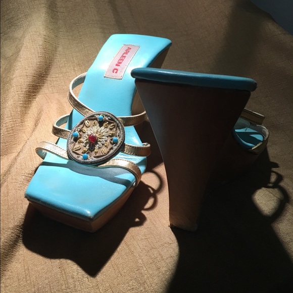 Sky blue shoes