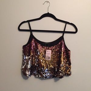Sequined Crop Tank
