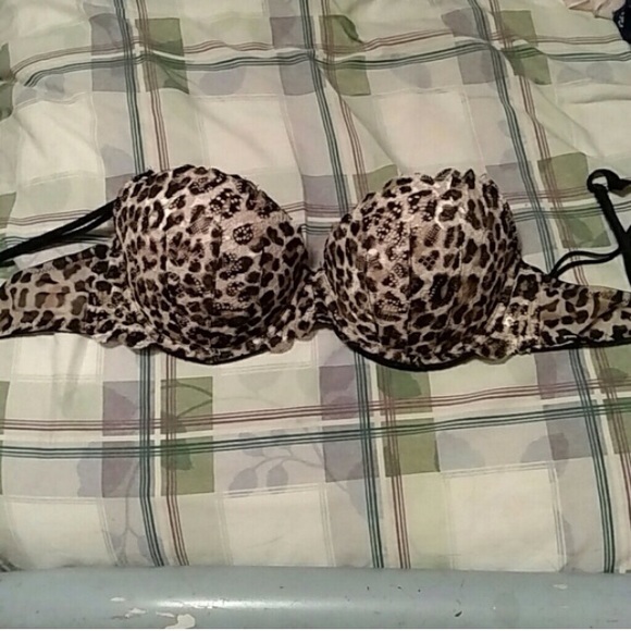 PINK leopard lace bra