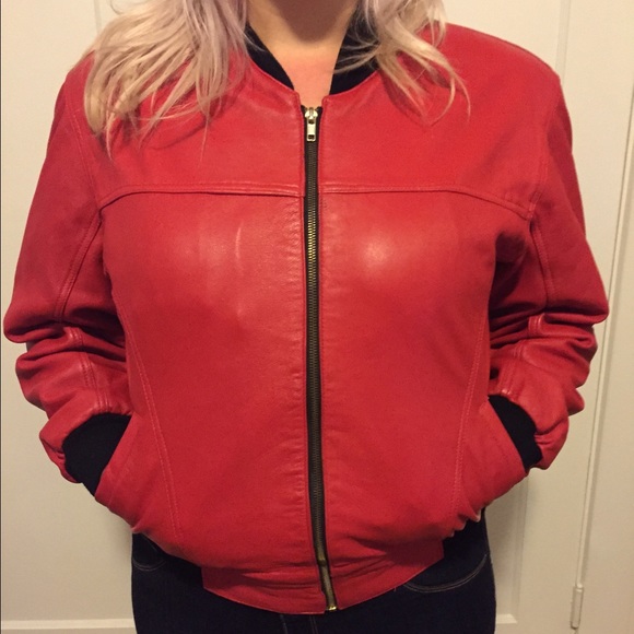 Vintage red pleather jacket