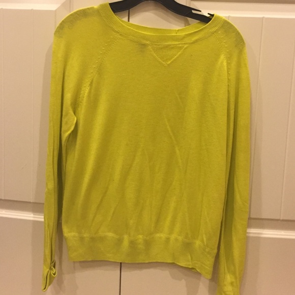 Neon green elbow patch sweater