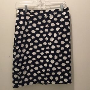 NEW Ann Taylor Loft black polka dot pencil skirt