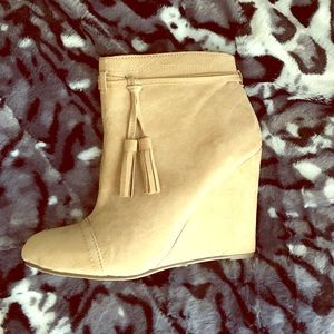 Beige Wedge Bootie