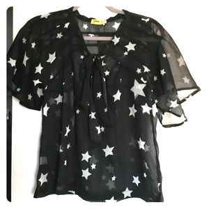ASOS Sheer Star Blouse Size Small NWT ASOS Sheer Star Blouse Size Small NWT