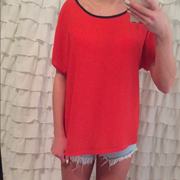 red boutique top