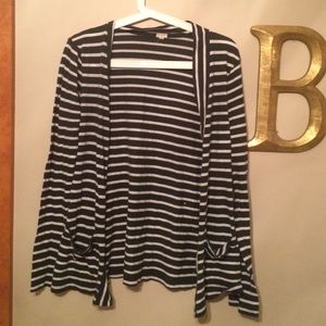striped j crew cardigan
