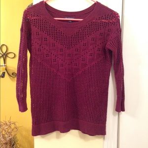 Red cut out sweater.