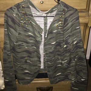 Camo Studded Cardigan