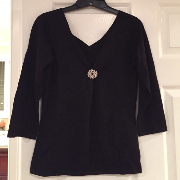 Black low cut sweater
