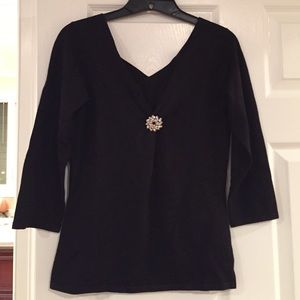 Black low cut sweater