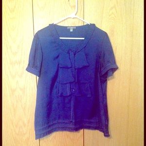 Apt 9 Satiny Finish Ruffle Dress Shirt 👚💕