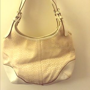 Cream authentic coach purse