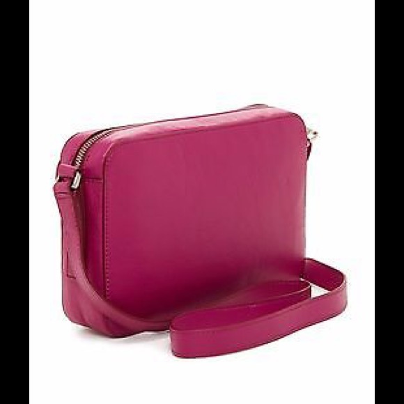 Fossil Bags Nwt Fossil Riley Fuchsia Leather Top Zip Crossbody
