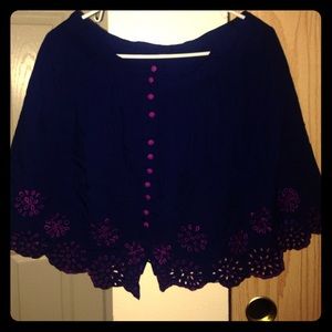 Beautifl navy blue n purple skirt vibrant!!!