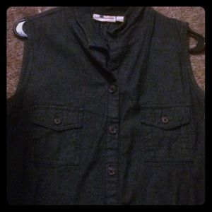 Dark Blue Denim Button Up Dress