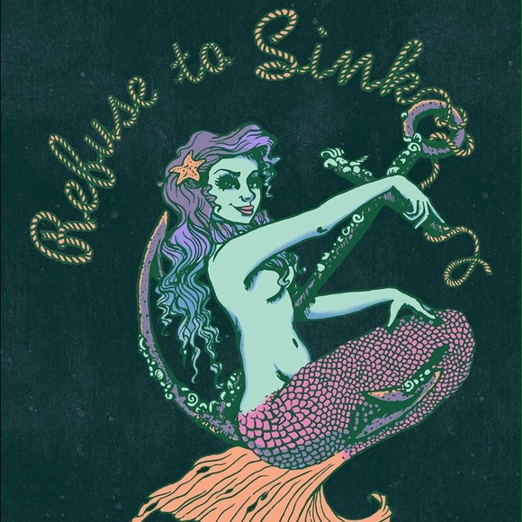 "Refuse to Sink" Mermaid Art print