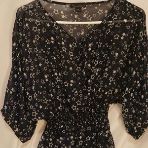 Sheer, kimono sleeve top