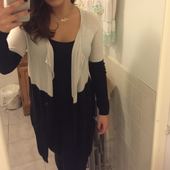 Long Color Block Cardigan