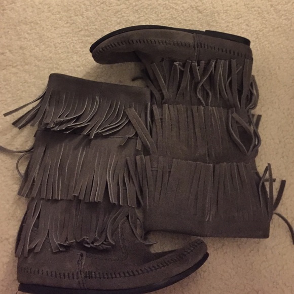 Minnetonka Grey Calf-High boots