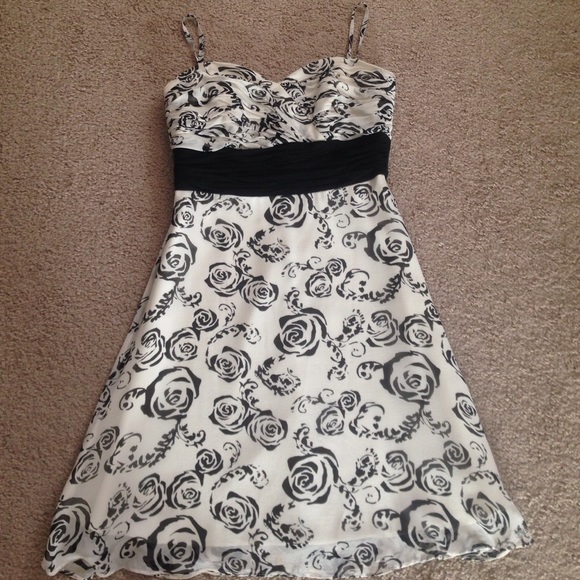 Black and white cocktail dress