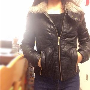 💖Black is tight warm jacket👆