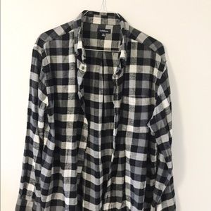 Black & White Button Down Flannel