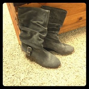 Gray Suede Boots