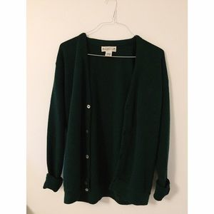 Green Oversized Grandpa Cardigan
