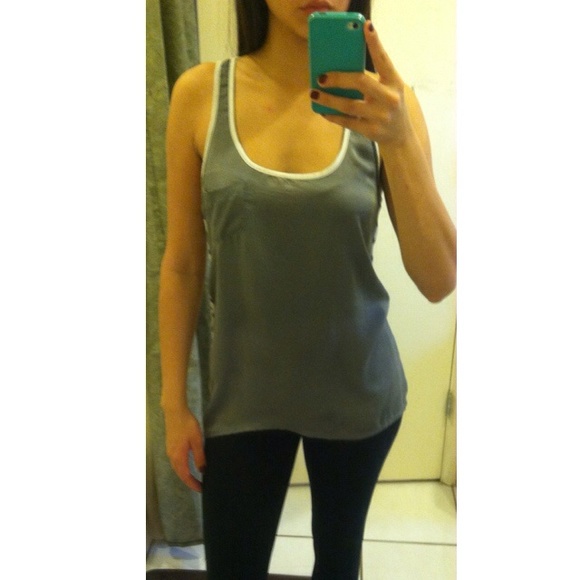 Racer back silvery gray top