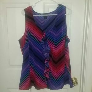 Lane Bryant Plus 22 Multi Color Pattern Shirt Top