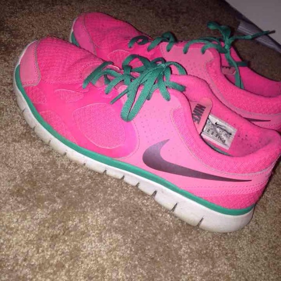 hot pink and green nikes