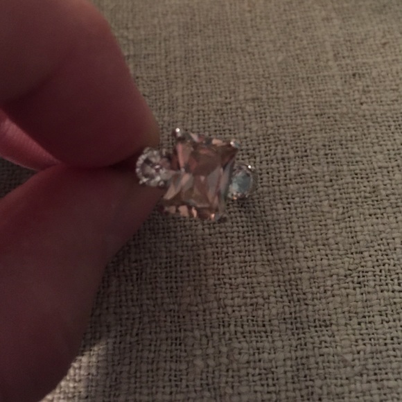 925 sterling silver pink ring size 7