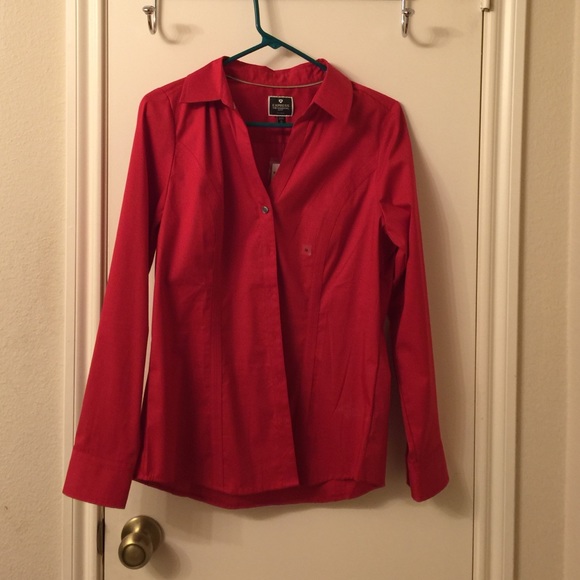 Red long sleeve shirt from Express.