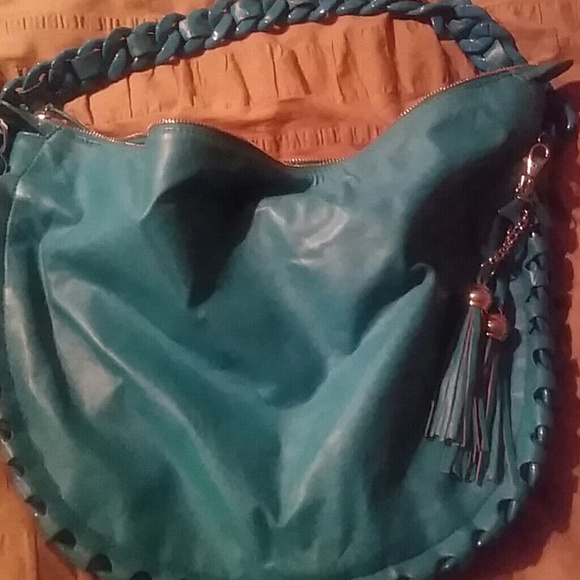 Turquoise hobo style bag