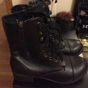 Black combat boots