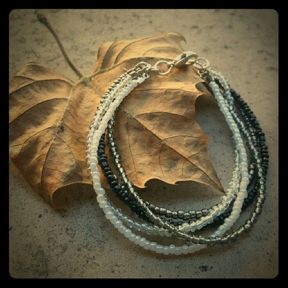 Black, White, and Silver Bracelet