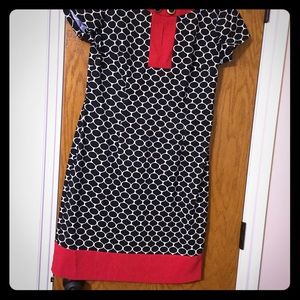 Navy blue and white/ red dress