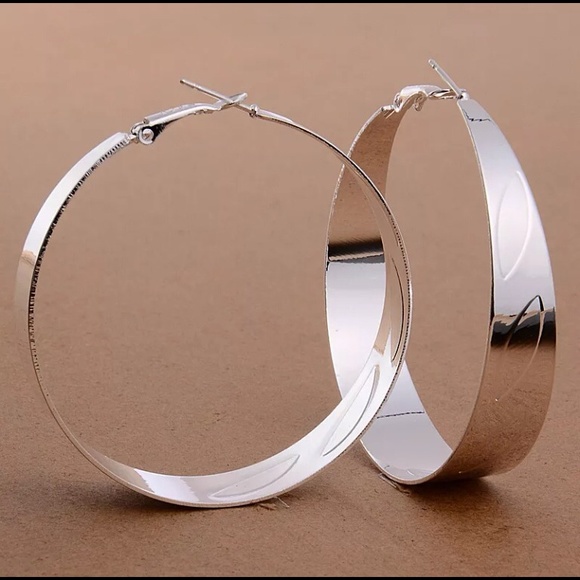 NEW 925 Sterling Silver Hoops - Picture 2 of 3