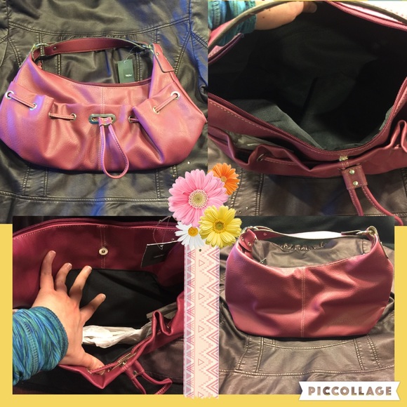 🍾2xHP🍾Mossimo Cranberry Hobo NWT - Picture 2 of 4