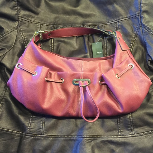 🍾2xHP🍾Mossimo Cranberry Hobo NWT - Picture 3 of 4