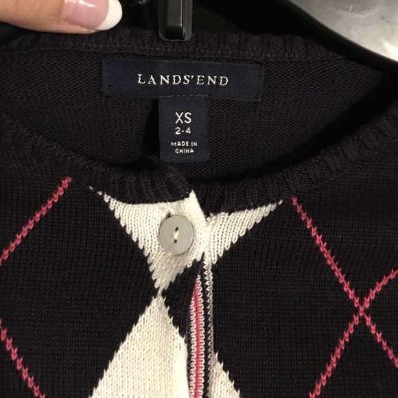 Lands End argyle cardigan - Picture 2 of 2