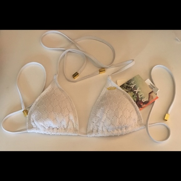 White Lace Roxy Swim Top!